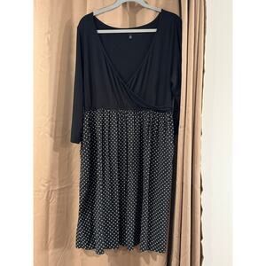 Torrid Black Polka Dot Faux Wrap Dress Size 2 Plus Size 2x 18-20